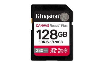 Kingston Technology 128GB Canvas React Plus SDXC UHS-II 280R/100W U3 V60 for Full HD