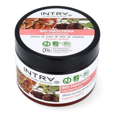 Intra Bio Lucentezza Leinsamen & Jojobaöl Haarmaske für stumpfes Haar 250 ml