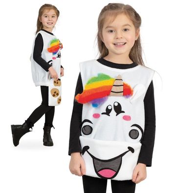 FRIES Pummel Einhorn KIDS LIZENZ 1-tlg. Oberteil mit Flip-Down-Tasche Größe 104-128