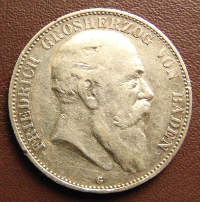 Baden. 5 Mark 1902 G. Besseres Jahr