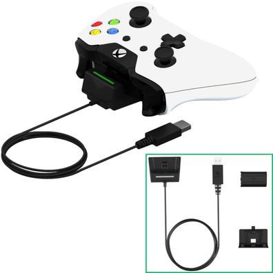 Capcy 3m USB Ladekabel + Akku Ladegerät Lader für XBOX ONE Wireless Controller