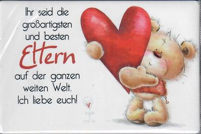 Magnet Bärchen-Design mit liebevollem Spruch "Eltern", 8x5,3cm
