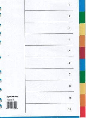 Ringbuchregister 10teilig Aa Hochformat färbig, PP