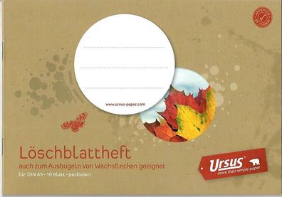 Löschblattheft A5 10 Blatt perforiert