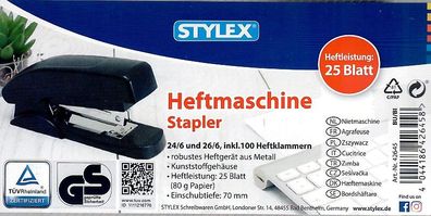 Heftmaschine 24/6 + 26/6 STYLEX (div. Farbe)
