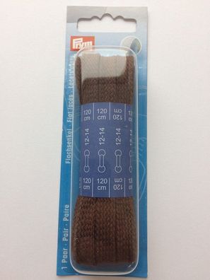 P/SB Schuhband flach 8mm/120cm braun Prym 974 731