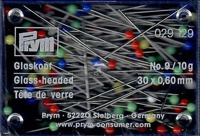 Stecknadeln Glaskopf Dose10g/bunt (ca 95Stk)