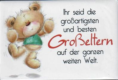 Magnet Bärchen-Design mit liebevollem Spruch "Großeltern", 8x5,3cm