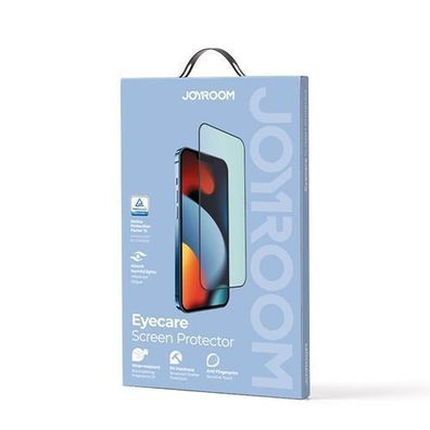 Joyroom Panzerfolie für iPhone 14 Pro mit Blaulichtfilter - Vollabdeckung in Grü
