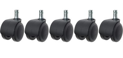 Efalock Laufrolle für Rollhocker Smooth ungebremst (5er-Pack)