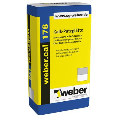 weber. cal 178 Kalk-Putzglätte 25kg naturweiß - Variation: 1 Sack 25 kg