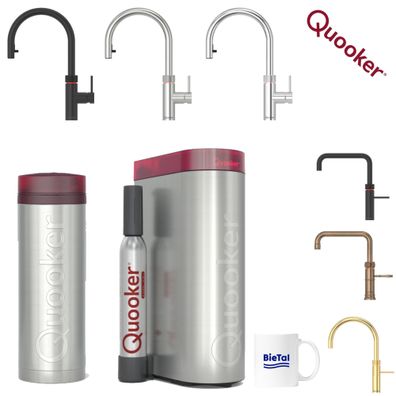 Quooker Wasserhahn mit PRO3 Heißwasser Reservoire & Sprudelwasser Wasser CUBE