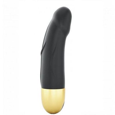 Luxus Schwarz-Gold Mini-Dildo mit Vibrationen - Hochwertige Qualitaet aus der Mar