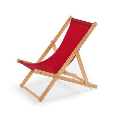 Holz Sonnenliege Strandliege Liegestuhl aus Holz Gartenliege Farbe rot