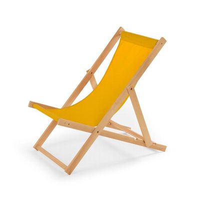Holz Sonnenliege Strandliege Liegestuhl aus Holz Gartenliege Farbe gelb