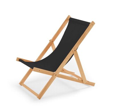 Holz Sonnenliege Strandliege Liegestuhl aus Holz Gartenliege Farbe schwarz