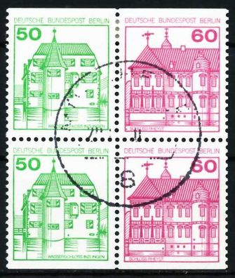 BERLIN Zusammendruck Nr W77 + W78 zentrisch gestempelt Viererb X5EF3D2