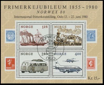 Norwegen Block 3 zentrisch gestempelt S019612