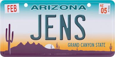 USA Kennzeichen mit Namen, Blechschild, JENS , Arizona , (41)