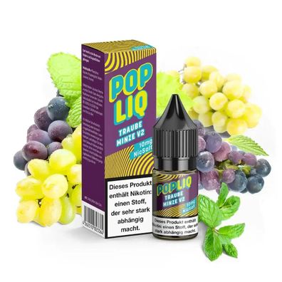 PopLiq - Traube Minze V2 - Nikotinsalz Liquid - 10ml