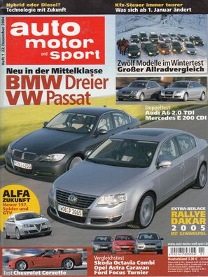 auto motor und sport 1 / 2004 Audi, Mecedes, BMW, Corvette, Allrad , Alfa