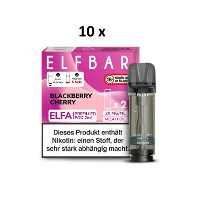 Elfbar ELFA Pod - Blackberry Cherry 20mg/ml 10 x 2 Pods