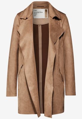 Street One offener Velour Trenchcoat