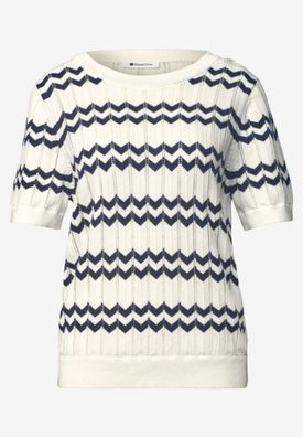 Street One Kurzarm-Pullover mit Zick-Zack-Muster