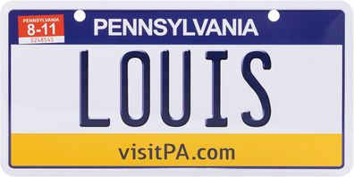 USA Kennzeichen mit Namen, Blechschild, LOUIS , Pennsylvania , (55)