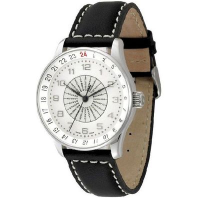 Zeno-Watch - Armbanduhr - Herren - Chrono - X-Large Retro world timer - P554WT-e2