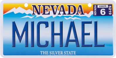 USA Kennzeichen mit Namen, Blechschild, Michael , NEVADA , (70)