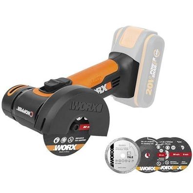 Akku-Mini-Winkelschleifer Chopper WORX 20 V mit 76-mm-Scheibe