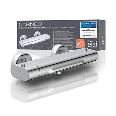 EISL CARNEO Badewannenmischer, Thermostat, Wasserfall-Auslauf, Chrom