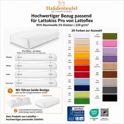 Kissenbezug passend für Lattoflex Lattokiss Pro – Spannbezug