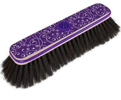 Premium Handgefertigter Holzbesen in Violett fuer Haushalt und Buero - Langlebige