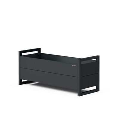 Niedrige Blumenkübelverkleidung aus Metall, anthrazitfarben 1000 x 430 x 380 mm