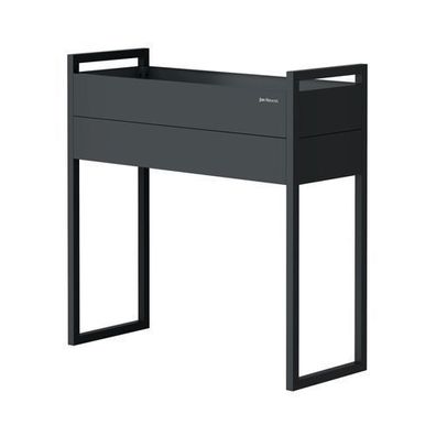 Hohe Blumenkübelverkleidung aus Metall, anthrazitfarben: 1000 x 1000 x 380 mm