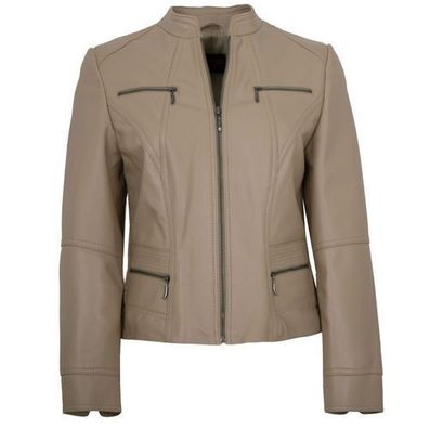 MADDOX - Damen Lederjacke Lammnappa taupe