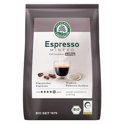 Lebensbaum Espresso Minero Pads, Bio-Kaffee aus Arabica-Robusta-Bohnen 126 g - 1
