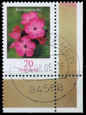 BRD BUND DS BLUMEN Nr 2529 zentrisch gestempelt ECKE-URE X34A766