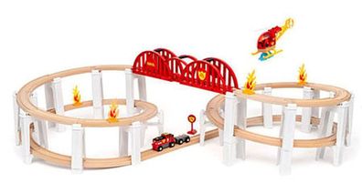 BRIO | Großes Spiralenset mit 63 modularen Schienen- und Stützteilen - Zubehör