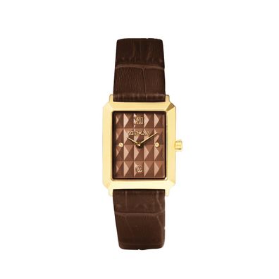 Coeur de Lion Damenuhr 7672-71-1100 Iconic Spikes Armband Leder Mocha Mousse Gold