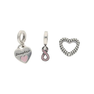 Set Pandora 3 Charms Silber 925 geschwärzt Second Hand 25326599 getragen