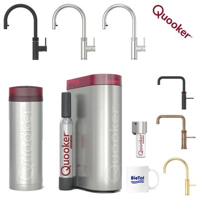 Quooker Wasserhahn mit PRO3 Heißwasser Reservoire & Sprudelwasser CUBE & Filter
