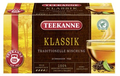 Teekanne Klassik Schwarzer Tee 20 Teebeutel, Rainforest Alliance