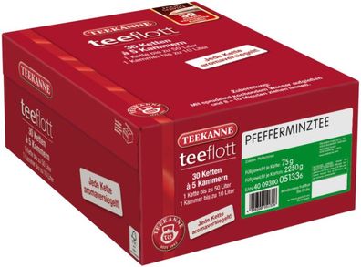 Teekanne teeflott Pfefferminztee 30 Filterketten à 5 Kammern