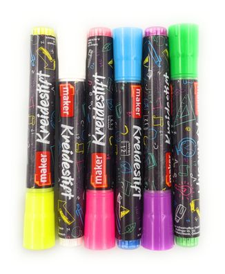 6x Kreidestifte Flüssigkreide Kreidemarker Stift Marker abwischbar Tafel Fenster