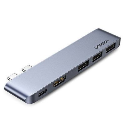 Ugreen 60559 Mehrfach-HUB, 2x USB-C, Thunderbolt 3, 100W, 4K@60Hz, 10Gbps, HDMI