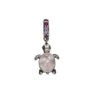 Pandora Charm-Anhänger Meeresschildkröte Murano-Glas rosa 25326605 getragen