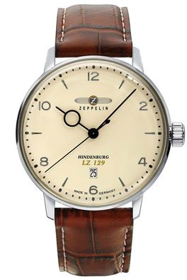 Zeppelin Herrenuhr LZ129 Hindenburg Lederband braun 8042-5